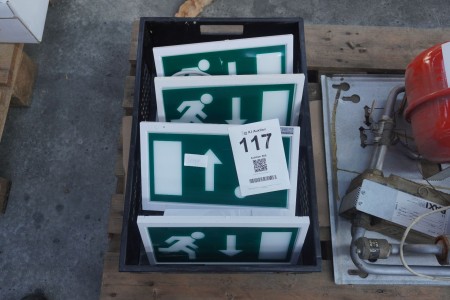 4 pieces. emergency exit signs