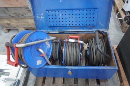 Box with 4 pcs. cable drums