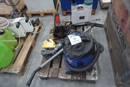 Pipe cutter + Vacuum cleaner + parts for crane + poison sprayer