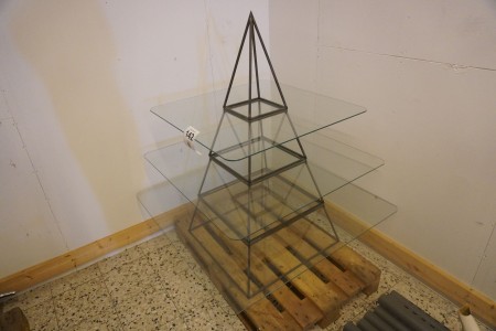 Glass shelf with 3 shelves
