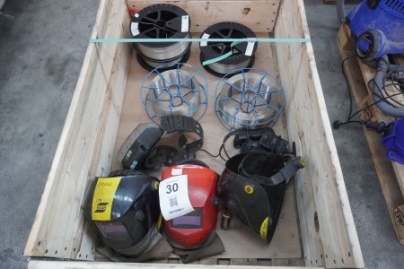 5 pieces. welding wire drums, brand: NST + 3 pcs. welding masks with 1 pc. turbo