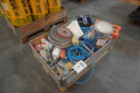 Mixed pallet with various hoses, sealing tape, etc.