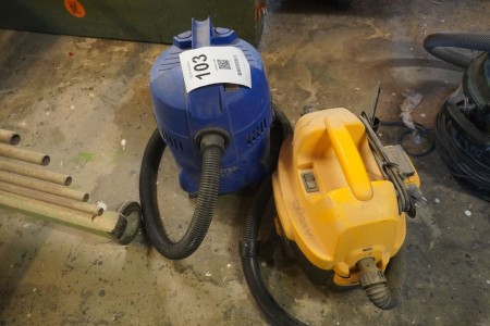 2 pcs. vacuum cleaners, Brand: Nilfisk & Dewalt, Model: Buddy II 12 & DC500