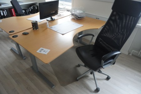 Tisch mit Bürostuhl anheben / absenken