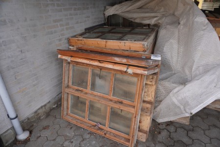 Large batch of wooden windows