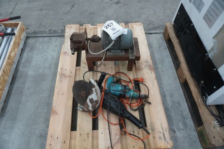 Oil pump with electric motor + angle grinder