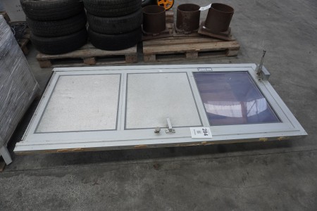 Workshop door with metal frame
