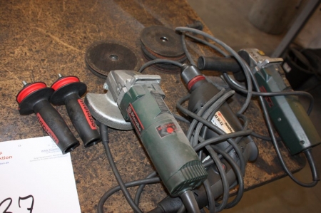 2 x power angle grinders, Ø125: Metabo EWE 9123S-Quick Metabo + + drill, Würth Master BS 10-XE + cutting discs