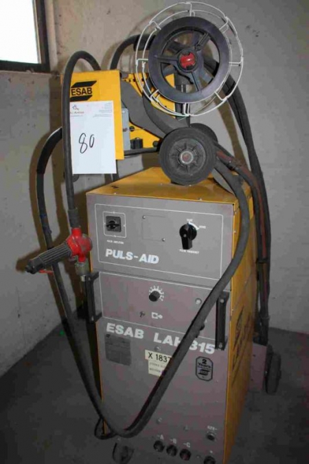 Welding machine, CO2, Esab LAH 315 + Pulse Aid + wire feed unit, Esab A9 - MLC30 + welding cables and welding handle