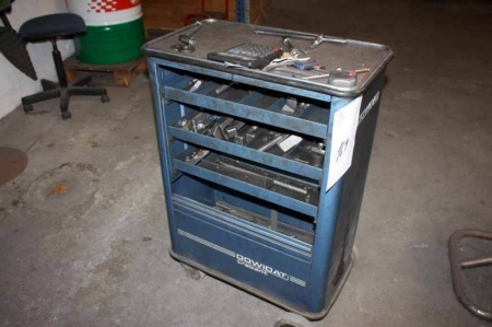 Tool trolley with jigs for eccentric press. DOWIDAT Trabant
