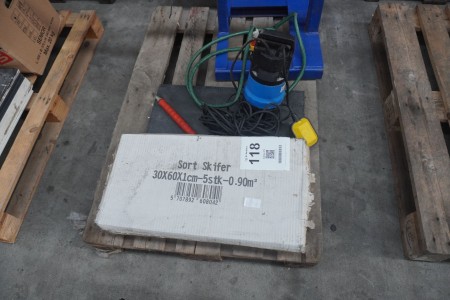 2 packs of slate plates + submersible pump