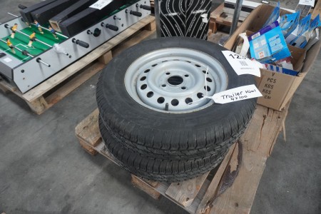 2 pcs. rims with tires for trailer