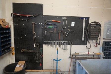Workshop shelf with content