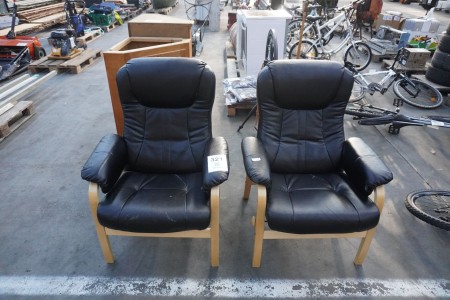 2 pcs. leather armchairs