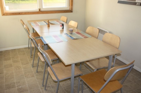 2 x canteen tables, 4 person + 4 chairs