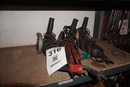 3 pieces. angle grinders, Brand: Metabo & Hilti