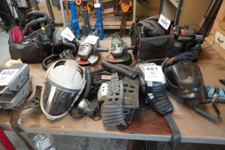 1 piece. welding helmet + 1 pc. safety / air mask, Brand: 3M
