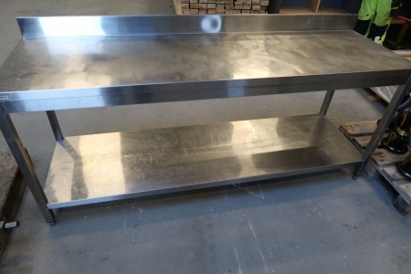 Stainless steel table W200xD60xH85 cm