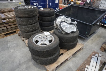 4 pieces. rims with tires + 2 pcs. headlights for mercedes