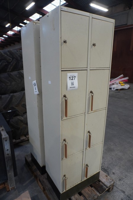 Storage cabinets with associated keys