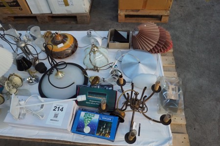 Large batch of lights and lamps etc.