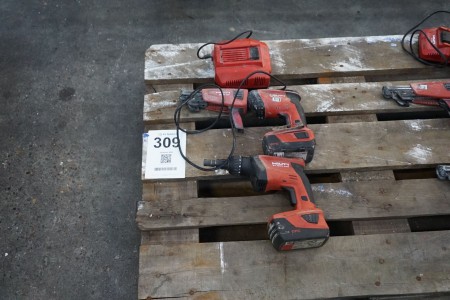Gypsum screwdriver, brand: Hilti model: SD 5000-A22 + drill hammer, model: ST 1800-A22