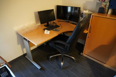 Schreibtisch inkl. Bürostuhl und Bildschirm