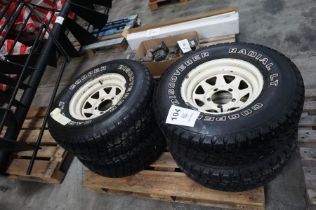 4 pieces. All-terrain tires with rims
