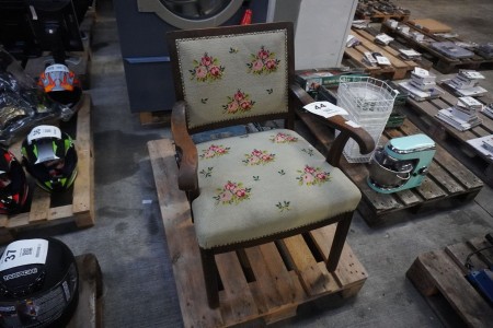 Antique chair with embroidery
