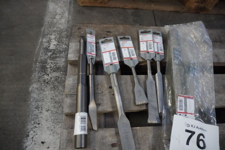 5 pieces. flat / tooth chisel, Bosch etc.