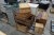 Wooden bench, various wooden boxes, 2 pcs. suitcases etc.
