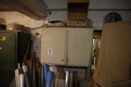 Cabinet containing contents of various drills, etc.