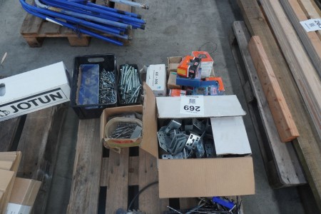 Various screws, bolts, nails and fittings, etc.