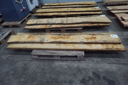 3 pieces. edge-cut oak planks