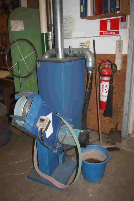 Belt sander, 75 x 2000 + extract system (Rosenberg Ventilation type of cartridge filter, FR-5 + spot welding exhaust boom arm)