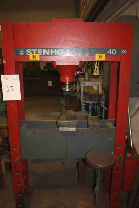 Workshop Press, hand hydraulic, Stenhøj, 40 tons.