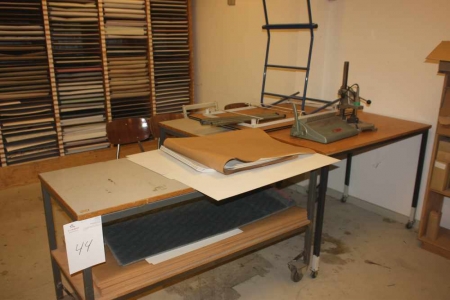 4 tables including binder, paper drill and more