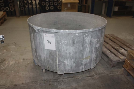 Stainless steel vessel on wheels, height approx. 620 mm, ø = approx. 1260 mm