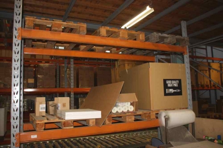 1 section pallet racking, height approx. 2.5 meters. Beam Load: 1000 kg / pallet for even distribution