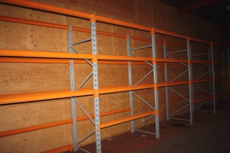 7 section pallet racking, height approx. 2.5 meter, 2-pallet system