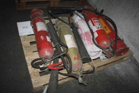 Pallet with fire-fighting equipment