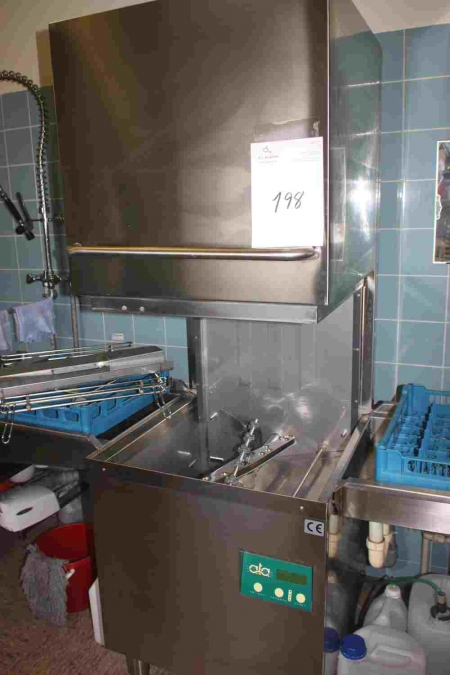Hætteopvaskemaskine, ATA AT 105 E med sidebord, afkalker + vaskebord med grydevask + diverse kemikalier