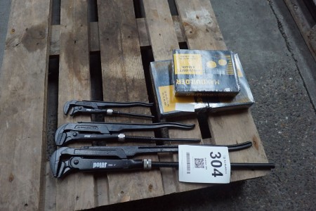 3 pieces. pipe wrenches, brand: Polar + 3 pcs. copper drill set, brand: Maxbuilder