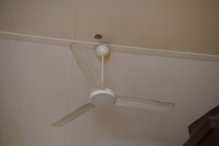 3 pieces. fans suspended from the ceiling
