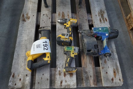 3 pieces. power tools, brand: DeWalt + nail gun on air, brand: Berner