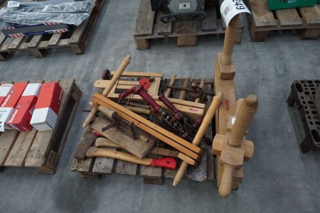 Pallet with various antique tools