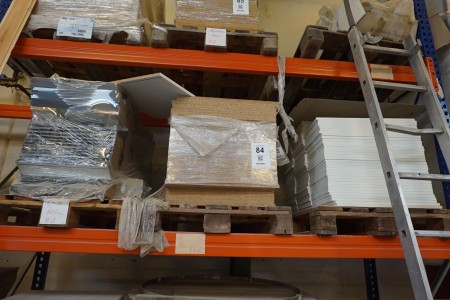 3 pallets containing various wooden elements for the production of cabinets, drawers, etc.