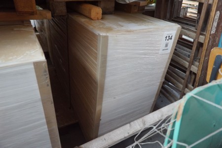 Pallet with various wooden elements for the production of cabinets, drawers, etc.