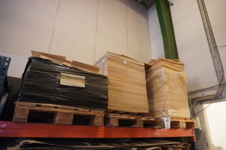 3 pallets containing various wooden elements for the production of cabinets, drawers, etc.