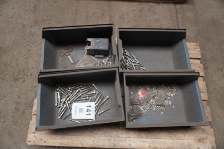 4 boxes with various acid-proof bolts & washers